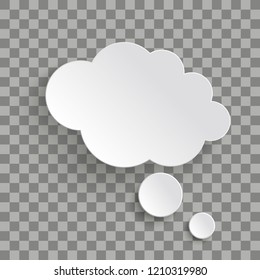 Bevel thought bubble on the checked background. Eps 10 vector file.