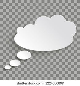 Bevel thought bubble on the checked background. Eps 10 vector file.