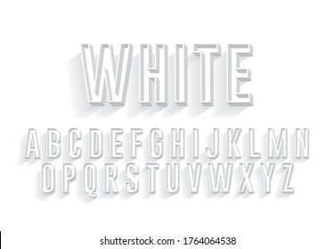 beveled 3 dimension typography design with shadow vector, illustration