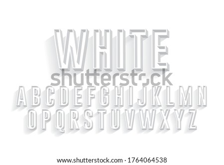 beveled 3 dimension typography design with shadow vector, illustration