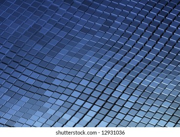 Beveled cubes in an abstract waving pattern for a background. Each cube is separately grouped.
