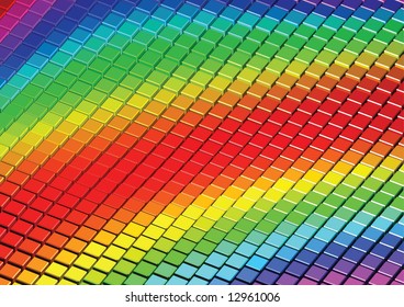 Beveled cubes in an abstract waving pattern for a background. Each cube is separately grouped.