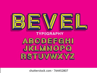 beveled typography design vector
