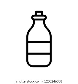 beverage alcohol glass bottle processed food editable outline icon.