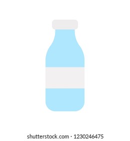 beverage or alcohol glass bottle processed food flat design icon.