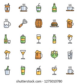 Beverage and beer icons pack. Isolated beverage and beer symbols collection. Graphic icons element