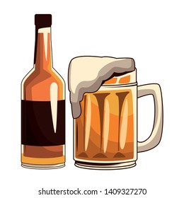 beverage bottle and beer icon cartoon vector illustration graphic design