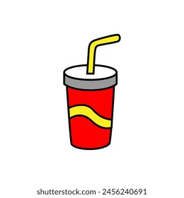 beverage, bottle drink, cup, straw, illustration, design, symbol, vector