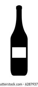 beverage bottle with empty tag - vector icon