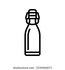 beverage bottle glass package line icon vector. beverage bottle glass package sign. isolated contour symbol black illustration