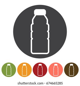 Beverage, bottle icons. Vector illustration.
