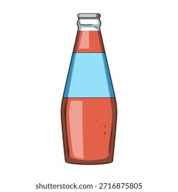Ilustración de botella de bebida que presenta una bebida roja refrescante, adecuada para conceptos que involucran estilo de vida saludable, hidratación, empaque y exhibiciones de productos comerciales