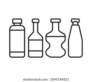 beverage bottle line icon vector illustration