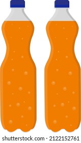 Beverage bottles, illustration, vector on a white background.