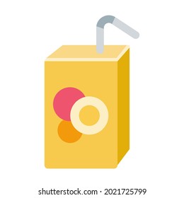 Icono plano emoticono de caja de bebidas aislado ilustración vectorial en fondo blanco. 