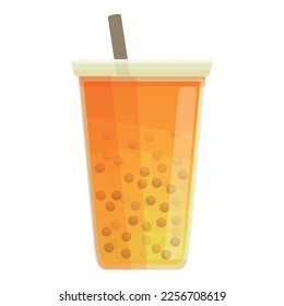 Beverage bubble tea icon cartoon vector. Milk drink. Juice dessert