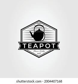 beverage cafe and tea teapot logo vector illustration design