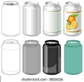 Beverage can in different styles