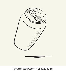 Beverage can.  Hand drawn vector illustration