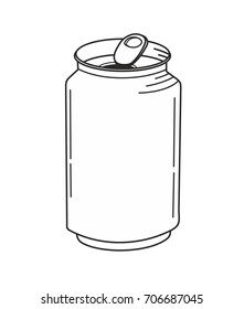 Beverage can outline isolated on white background