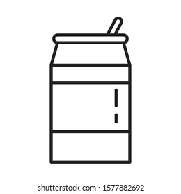beverage can with straw icon vector illustration design