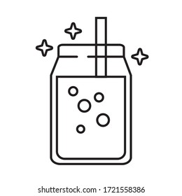 Getränkedosen mit Strohlinie Symbol Vektorgrafik-Design