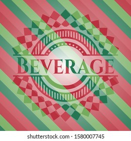 Beverage christmas style emblem. Vector Illustration. Detailed.