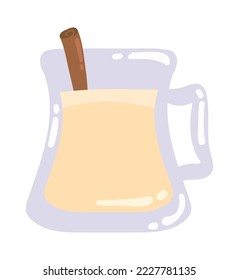 beverage with cinnamon icon isolated