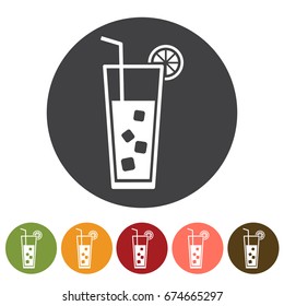 Beverage, cocktail drink icons. Vector illustration.
