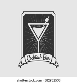 Beverage, cocktail, drinks vector symbol icon. Cocktail bar logo template. Vector illustration