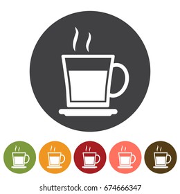 Beverage, coffee drink icons. Vector illustration.
