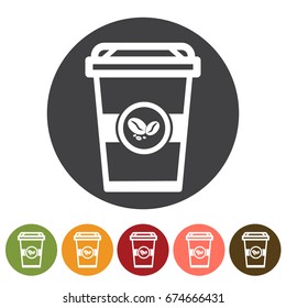 Beverage, coffee drink icons. Vector illustration.
