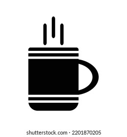 Beverage coffee tea mug icon  Black Vector illustration 