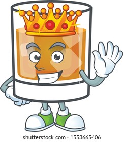 Beverage cold whiskey cartoon character isolated king.