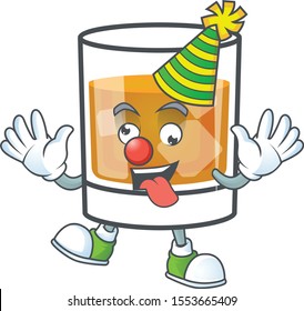 Beverage cold whiskey cartoon character isolated clown.