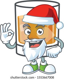 Beverage cold whiskey cartoon character isolated santa claus.
