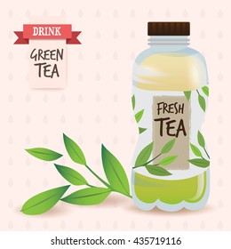  Beverage collection :  Green Tea : Vector illustration
