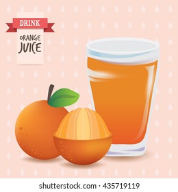  Beverage collection :  Orange Juice : Vector illustration 