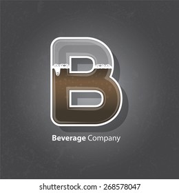 Beverage company logo. Beer letters with concrete texture. Vector. Illustration