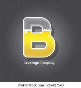 Beverage company logo. Beer letters with concrete texture. Vector. Illustration