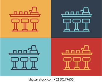 Beverage Counter Logo Template, Simple Flat Icon of beverage,counter,table