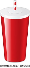 beverage cup with drinking straw