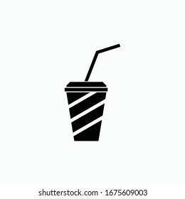 símbolo vectorial del icono de copa de bebida aislado