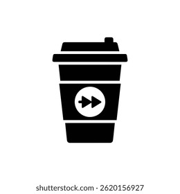Beverage Cup with Lid and Delivery Symbol Representing Drinks Delivery
