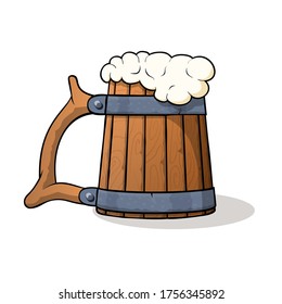 beverage, cup, party, refreshment, old, liquid, object, tankard, beer, traditional, vintage, mug, bar, wood, alcohol, wooden, pub, pint, cartoon, retro, stout, white, realistic, isolated, vector, drop