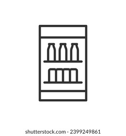 Beverage display fridge, linear icon. Line with editable stroke