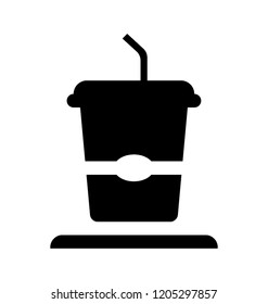 
A beverage in a disposable glass 
