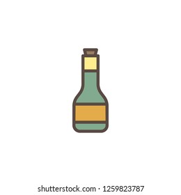 Beverage, drink bottle filled outline icon, line vector sign, linear colorful pictogram isolated on white. Beer bottle symbol, logo illustration. Pixel perfect vector graphics