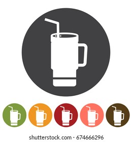 Beverage, drink icons. Vector illustration.
