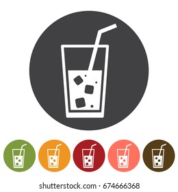 Beverage, drink icons. Vector illustration.
